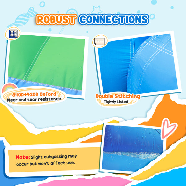 4-in-1 bouncy castle with slide, basketball hoop, ball pit, blower and storage bag