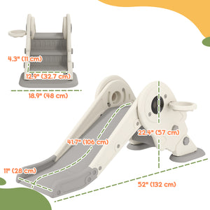 3-in-1 Foldable Toddler Slide Cream White