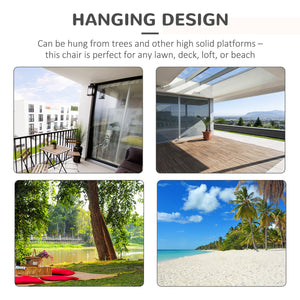 Hanging macrame cotton hammock with two soft cushions, dark grey