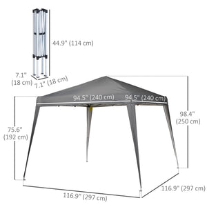 8 x 8 folding tent, carrying bag included, grey