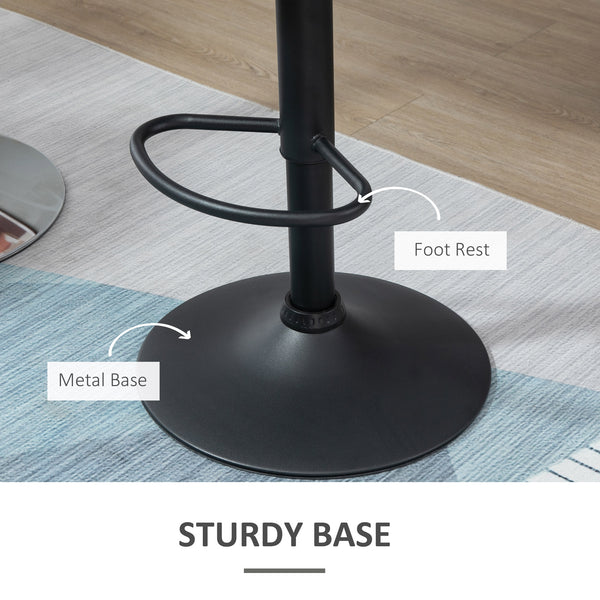 Set of 2 armless bar stools, black