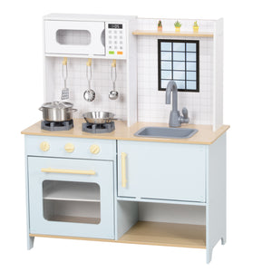 Kids Play Kitchen with Blue Kitchen Accessories