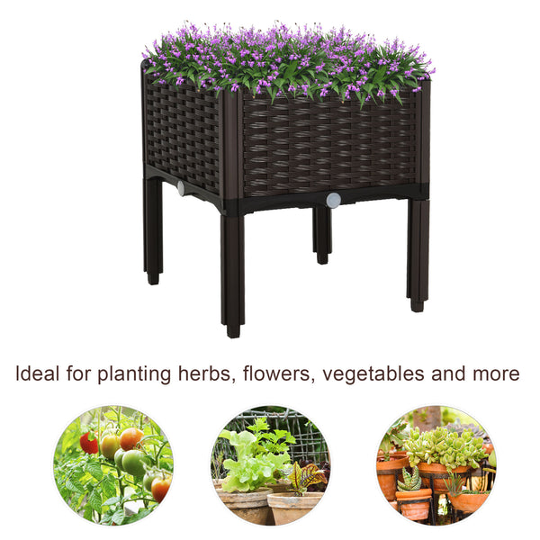 Raised vegetable garden in PP, brown