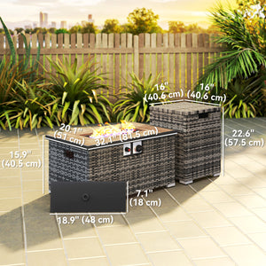 32" 40,000 BTU Rattan Propane Fire Pit Table with Hidden Propane Tank Holder and Waterproof Cover