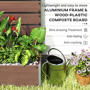 Raised planter with trellis for climbing plants, light brown