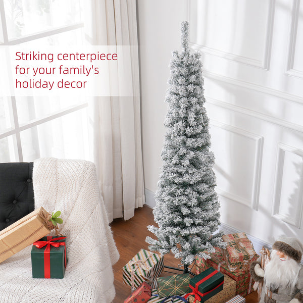 5ft Green Frosted Pencil Christmas Tree