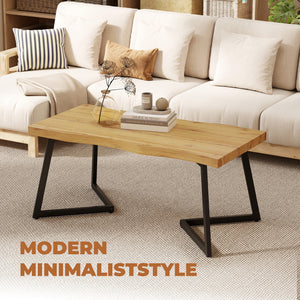 39" thick-top coffee table, oak and black effect