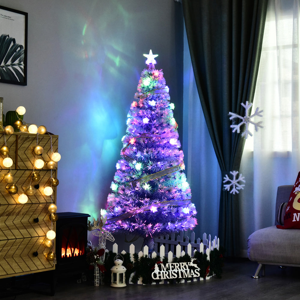 5ft White Pre-Lit LED Fiber Optic Artificial Christmas Tree