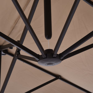 15-foot double parasol, beige
