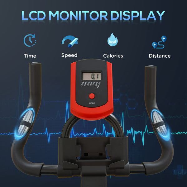 Magnetic Resistance Exercise Bike with LCD Display, Comfortable Seat Cushion