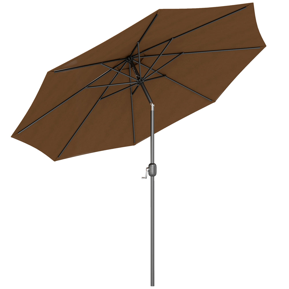 9.7-foot round umbrella with crank and tilt, cafe