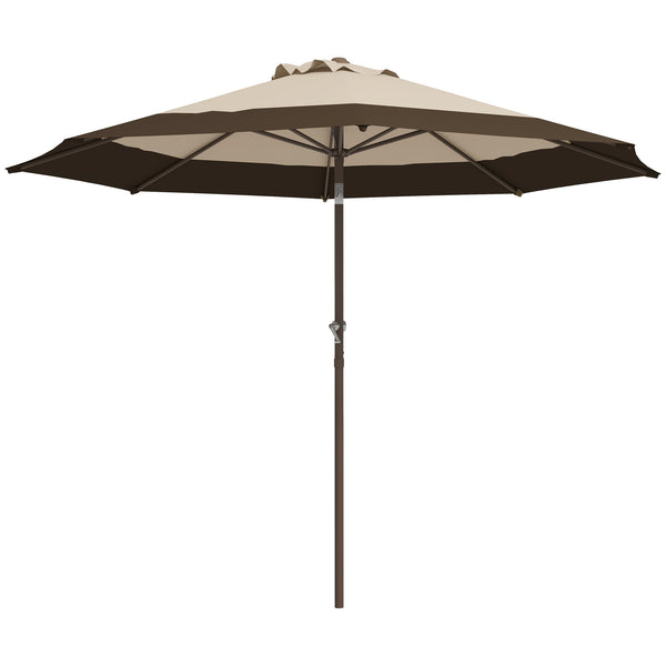 9 x 9 ft Outdoor Patio Umbrella Tilting with Crank, Dark Brown