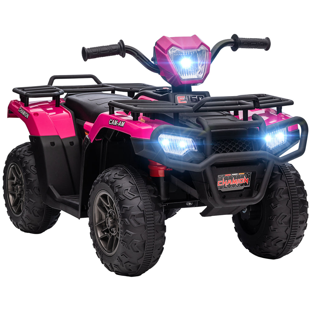 12V Off-Road Quad with MP3 Music and Spiked Tires, Pink