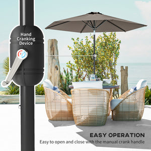 7.5 ft. 6-rib dark grey patio umbrella