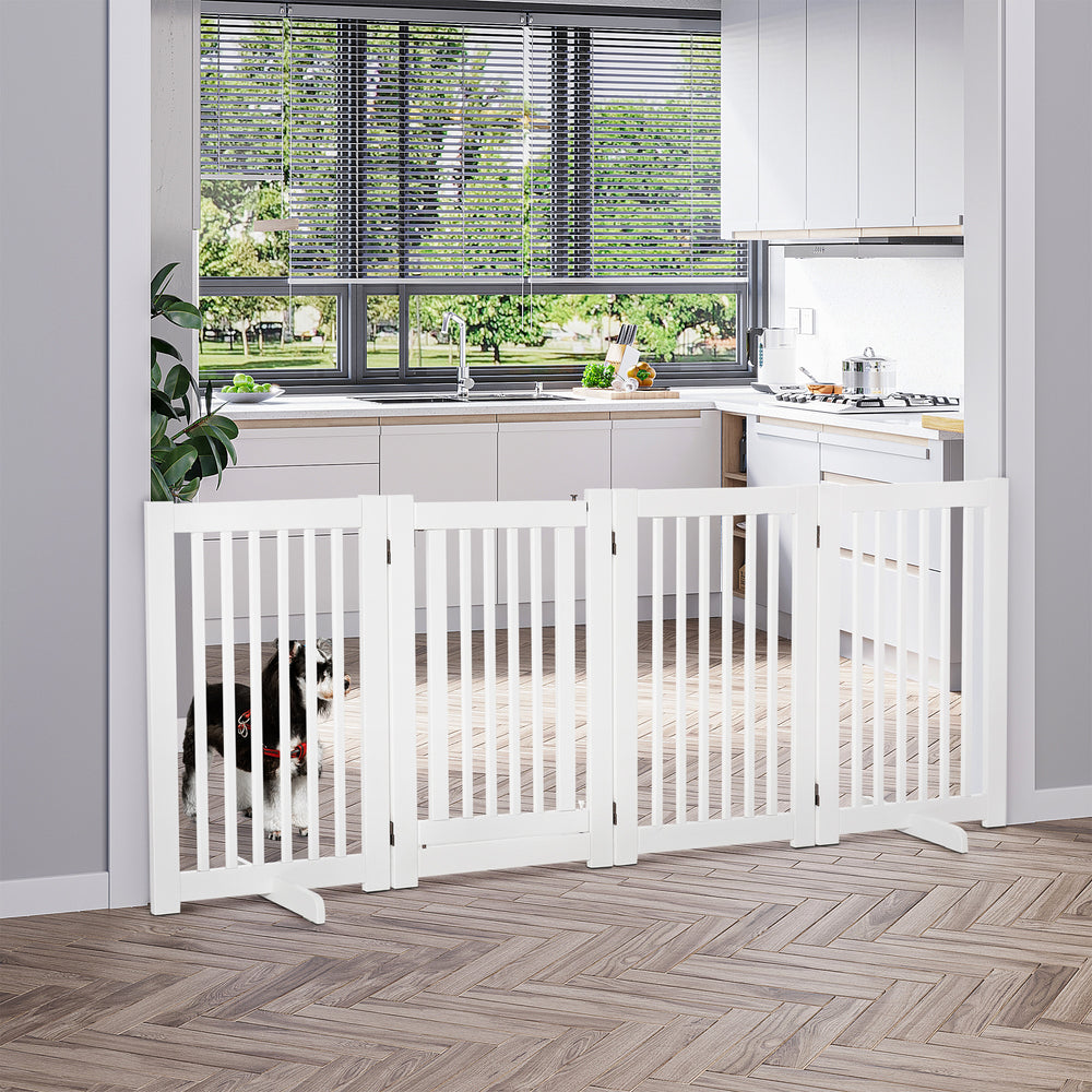 Freestanding wooden safety barrier with opening gate