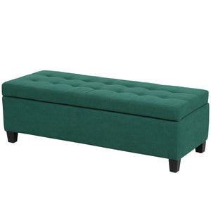Rectangular upholstered entryway bench, dark green