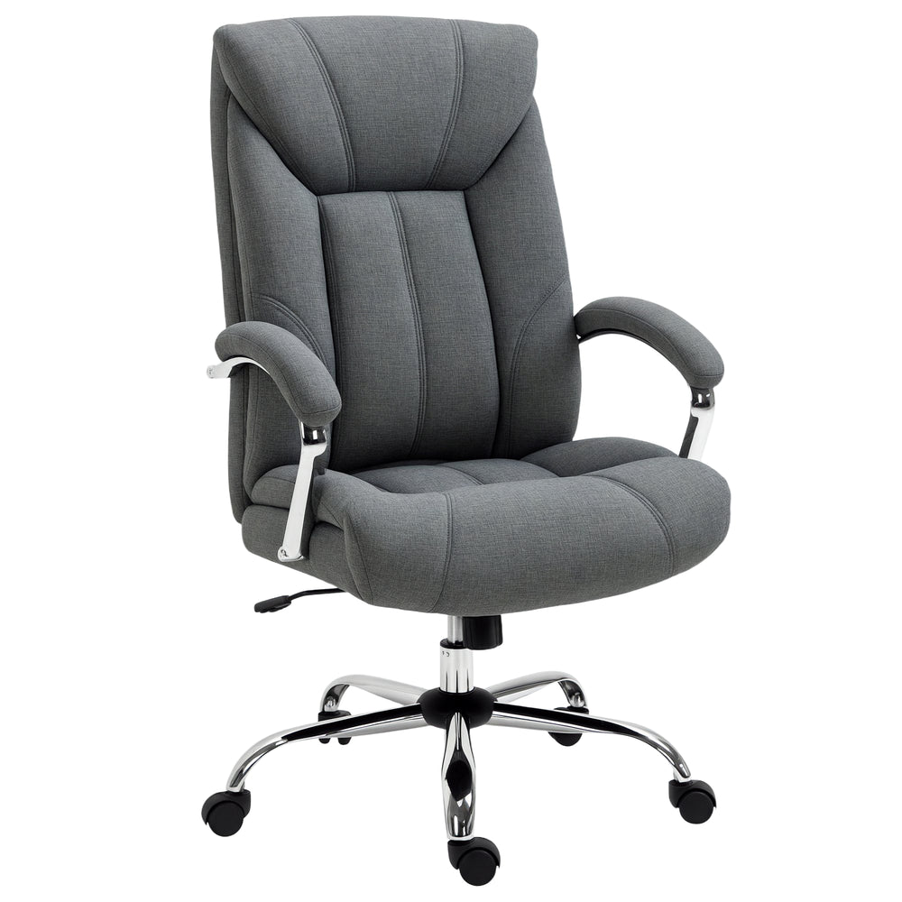 Swivel office chair with high back, grey