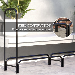 6ft Outdoor Log Rack with Cover