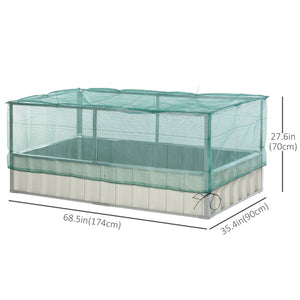Raised planter with netting, green 