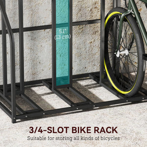 Metal bicycle rack with basket and hooks, black