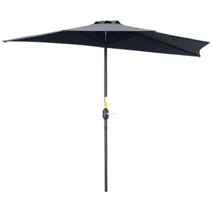 9-foot half-round parasol, grey 