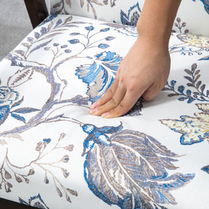 Modern accent chairs with upholstered seat, floral pattern