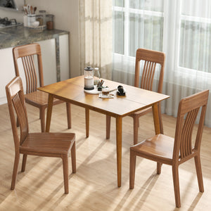 4-seater solid pine wood dining table, farmhouse style – Brown
