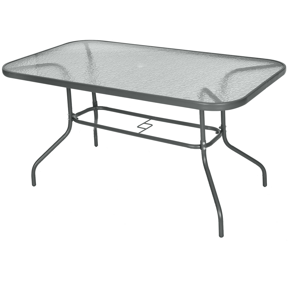 Metal garden table with parasol hole