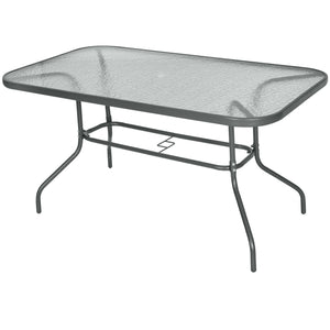 Metal garden table with parasol hole