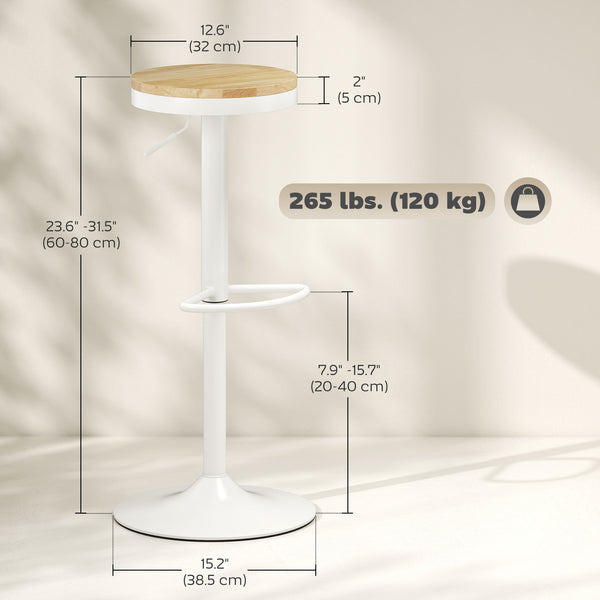 Set of 2 wooden bar stools