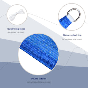Outdoor Triangle Shade Sail - 16.4' (5 m) with Carry Bag, Blue