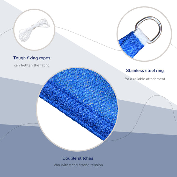 Outdoor Triangle Shade Sail - 16.4' (5 m) with Carry Bag, Blue