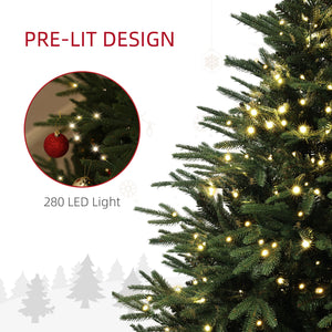 6ft Pre-Lit Artificial Christmas Tree with 1022 Branches and Warm White LED Lights