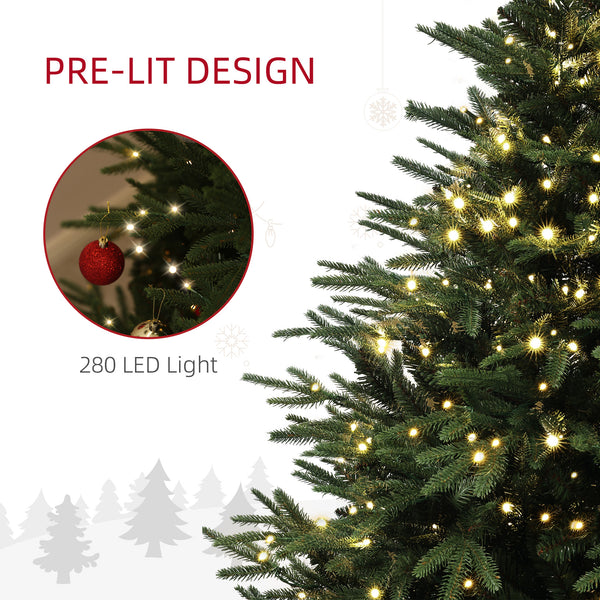6ft Pre-Lit Artificial Christmas Tree with 1022 Branches and Warm White LED Lights