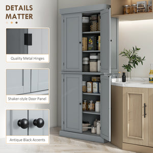 Kitchen cabinet with 4 doors, gray
