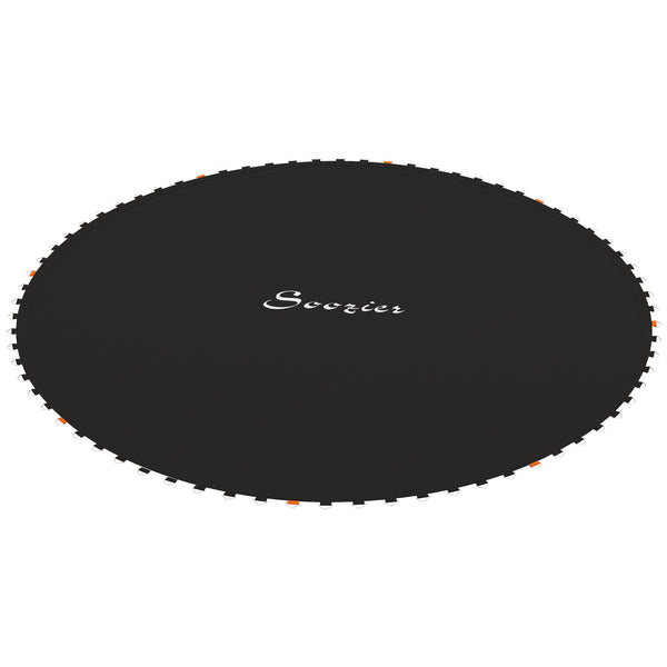 Soozier Trampoline Mat Replacement with Spring Pull Tool and 72 V-Hooks, Fits 12ft Trampoline, Using 5.5" Springs, Black