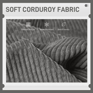 3-seater corduroy sofa with rubberwood legs and extra-wide seat, grey