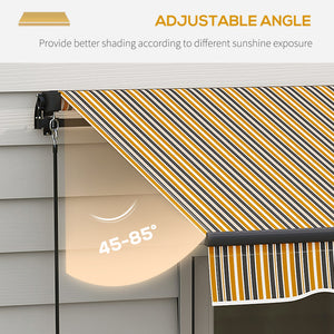 13 x 9.8 ft retractable blind, amber and dark gray 
