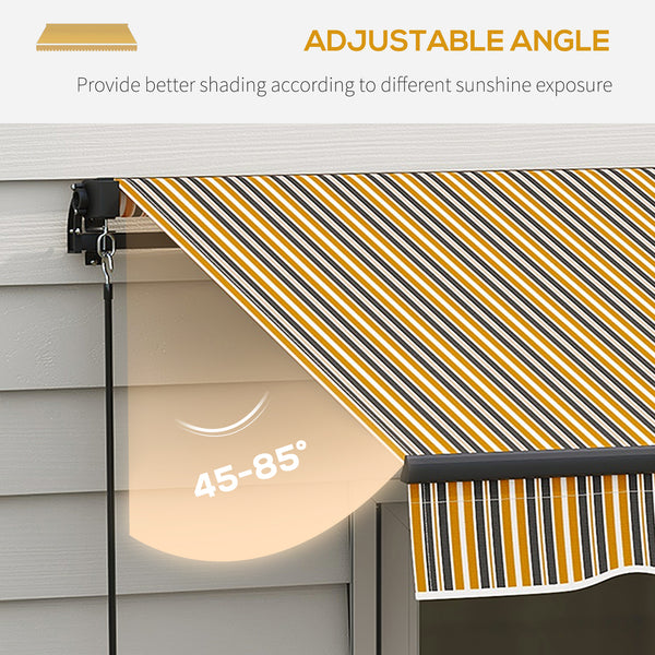 13 x 9.8 ft retractable blind, amber and dark gray 
