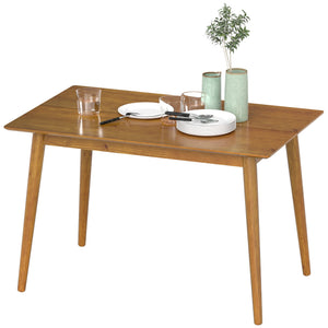 4-seater solid pine wood dining table, farmhouse style – Brown