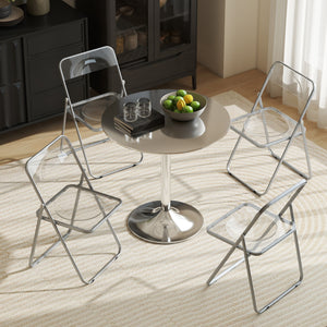 Set of 4 transparent acrylic folding chairs