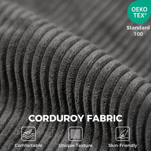 51" corduroy sofa bed, dark grey