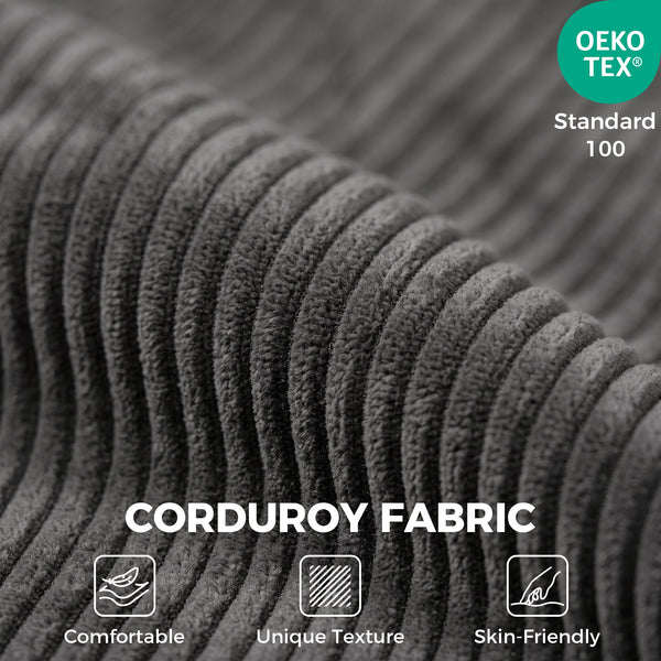 51" corduroy sofa bed, dark grey