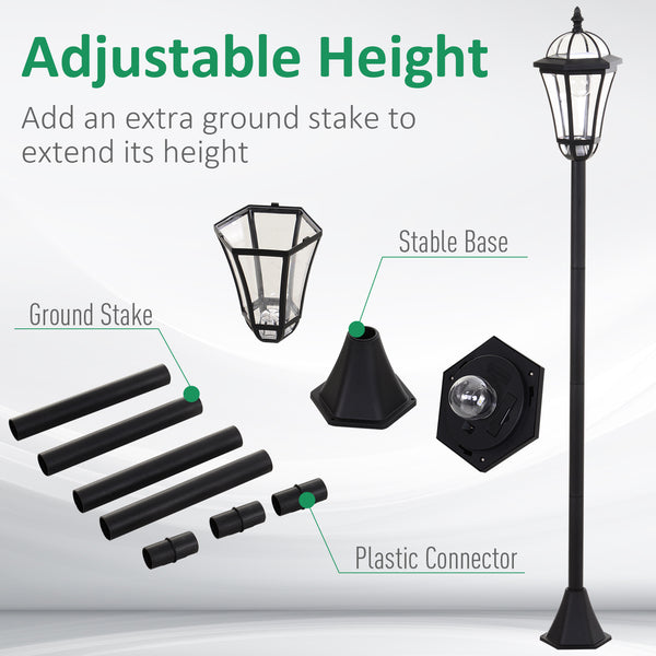 Set of 2 LED garden lights with automatic switch, black
