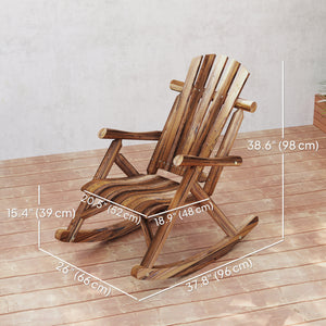 Outdoor wooden rocking chair, oversized Adirondack style