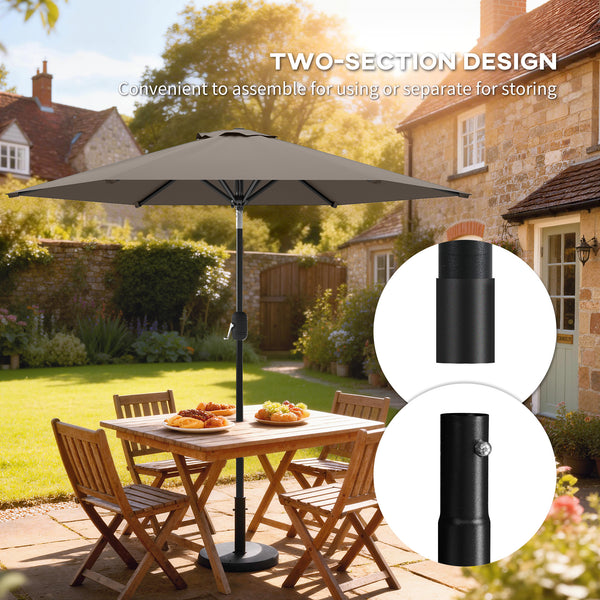 7.5 ft. 6-rib dark grey patio umbrella
