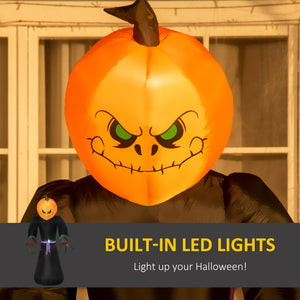 Homcom 7ft Halloween Inflatable Decoration Pumpkin Reaper Outdoor LED Display