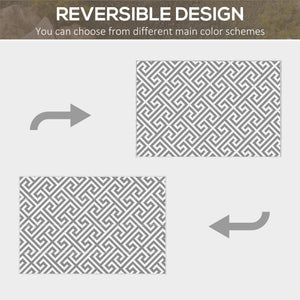 Reversible outdoor rug, grey and white