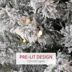 6ft Pre-Lit Frosted Artificial Christmas Tree