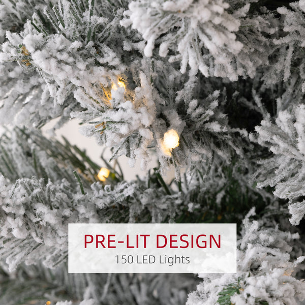 6ft Pre-Lit Frosted Artificial Christmas Tree